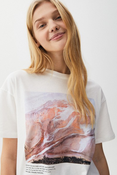 Short Sleeve T-Shirt With Landscape Graphic