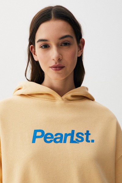 Slogan Hoodie With Label Detail