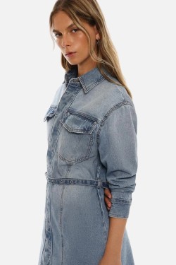 Short studded denim dress