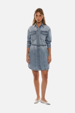 Short studded denim dress