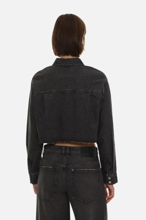 Cropped denim shirt