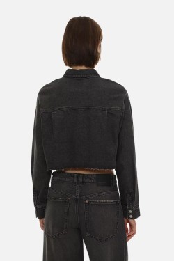 Cropped denim shirt