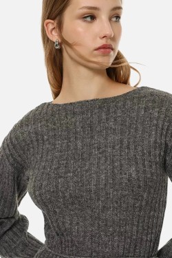 Long belted sweater