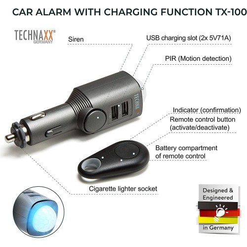 Technaxx car Alarm with Charging Function