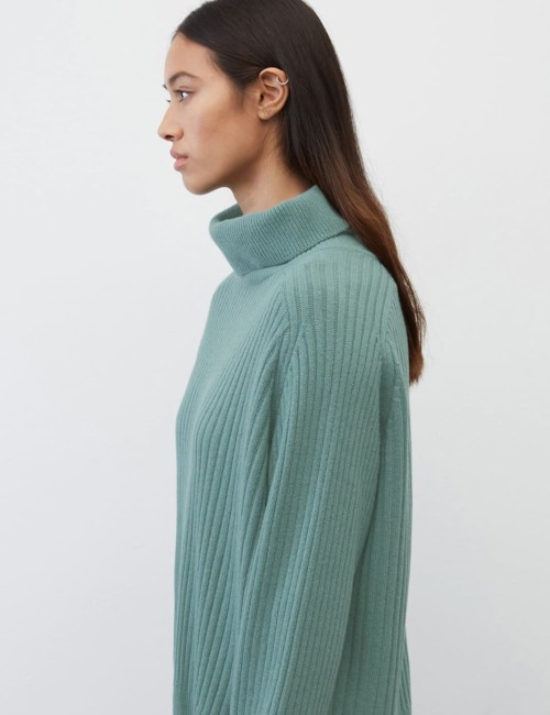 Ribbed Polo Neck Jumper