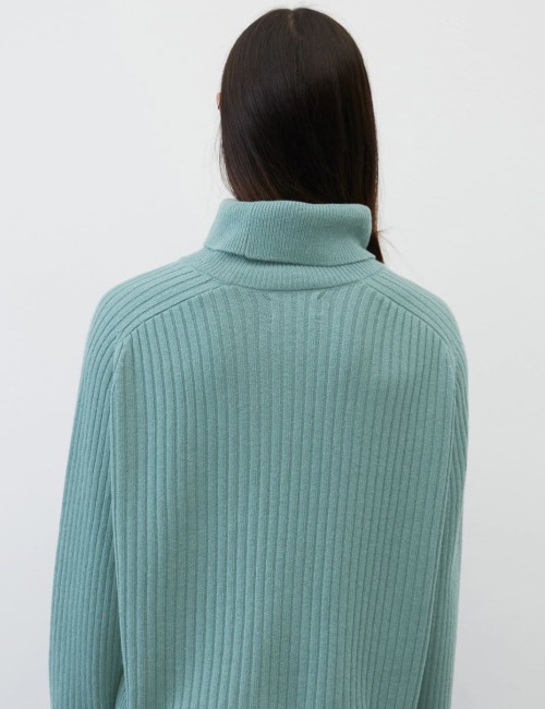 Ribbed Polo Neck Jumper