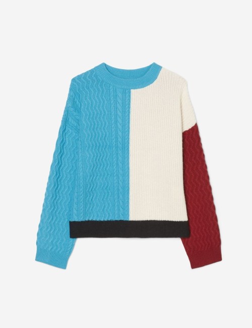 Jumper in a mix of Knitted Pattern