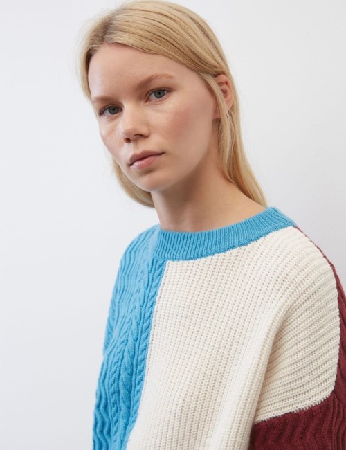 Jumper in a mix of Knitted Pattern