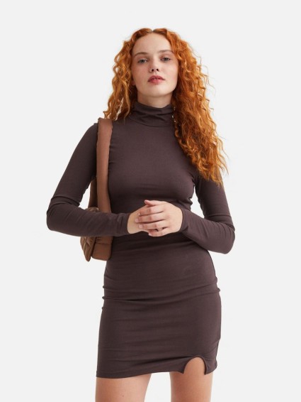 Polo-neck Body Dress